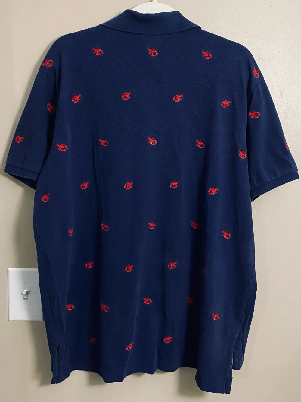 Ralph Lauren Men’s Navy & Red Polo with Embroidered Lobsters 100% Cotton Size XL
